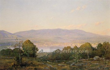 風景 Painting - ニューハンプシャー州センターハーバーの夕日の風景 ウィリアム・トロスト・リチャーズ